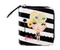 Kate — Barbie Stripes with Black Leather